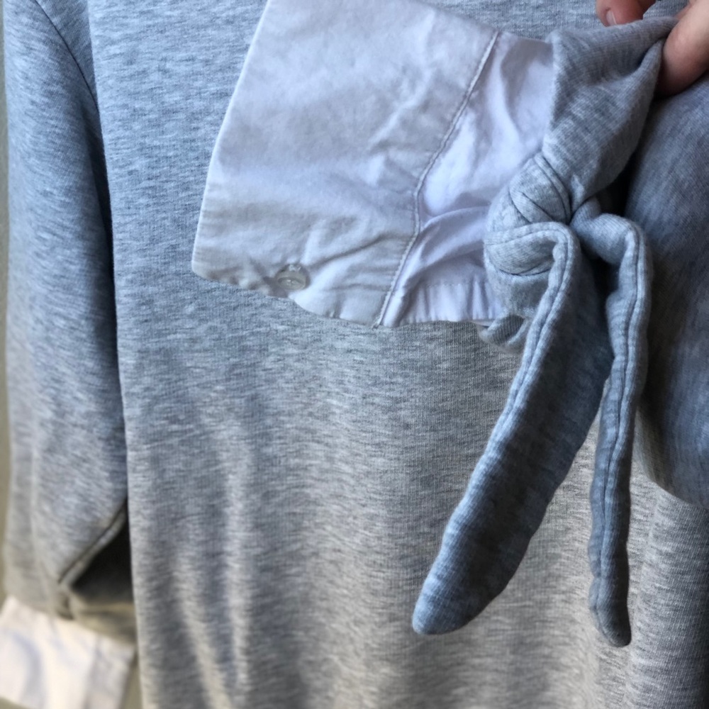 H&M Grey Sweater with Tie Sleeves - Picture 4 of 7